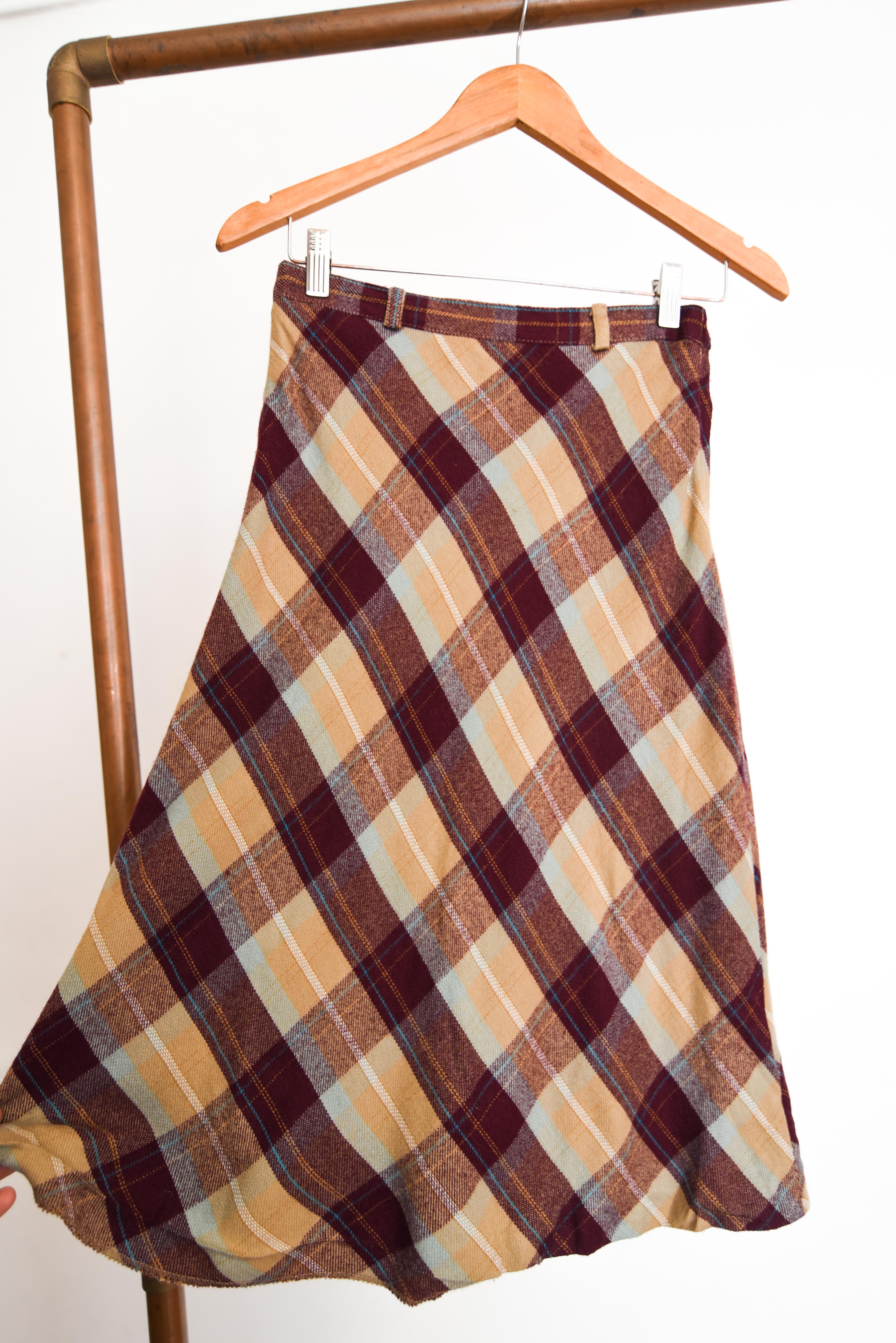 Falda Tartán midi lana