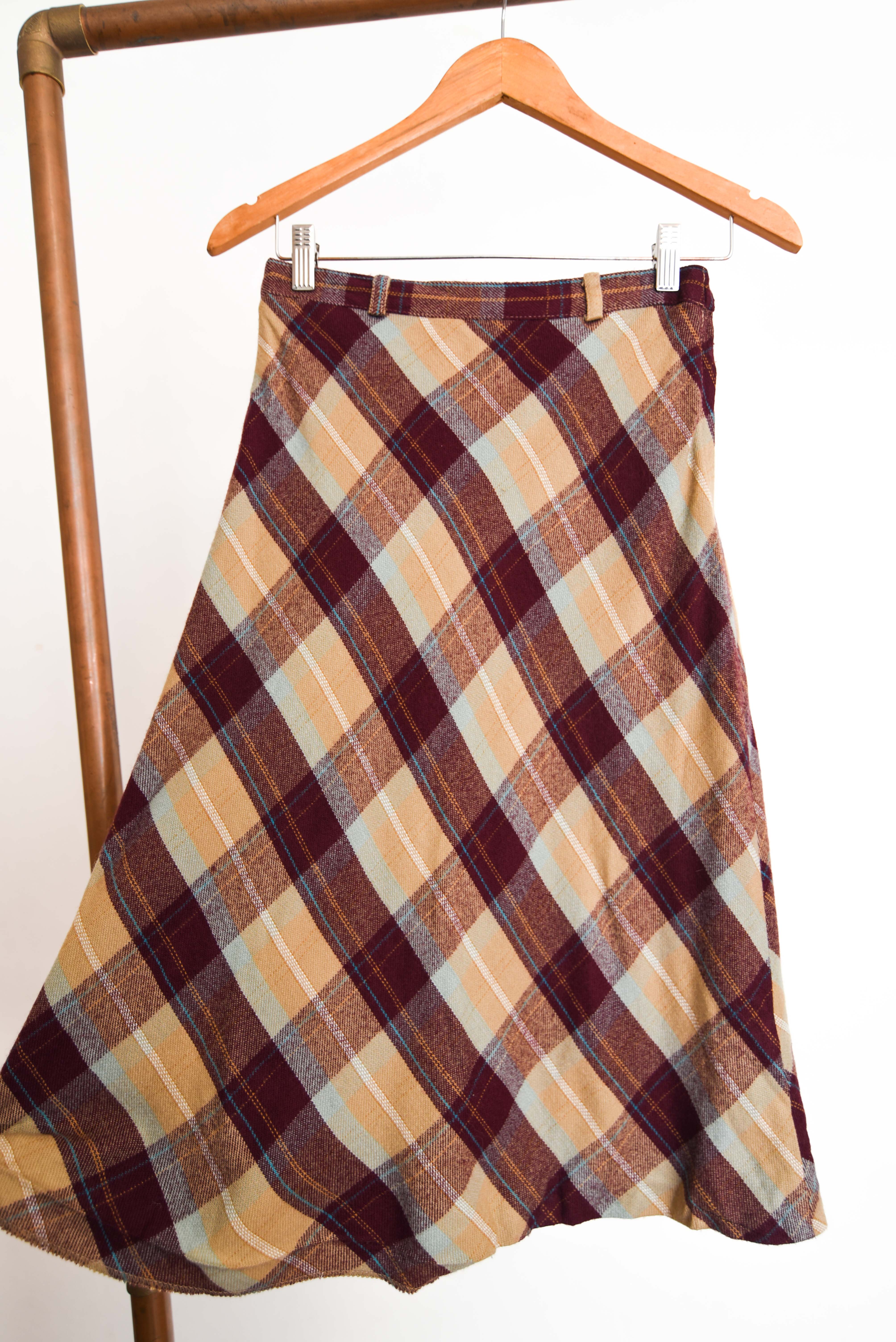 Falda Tartán midi lana