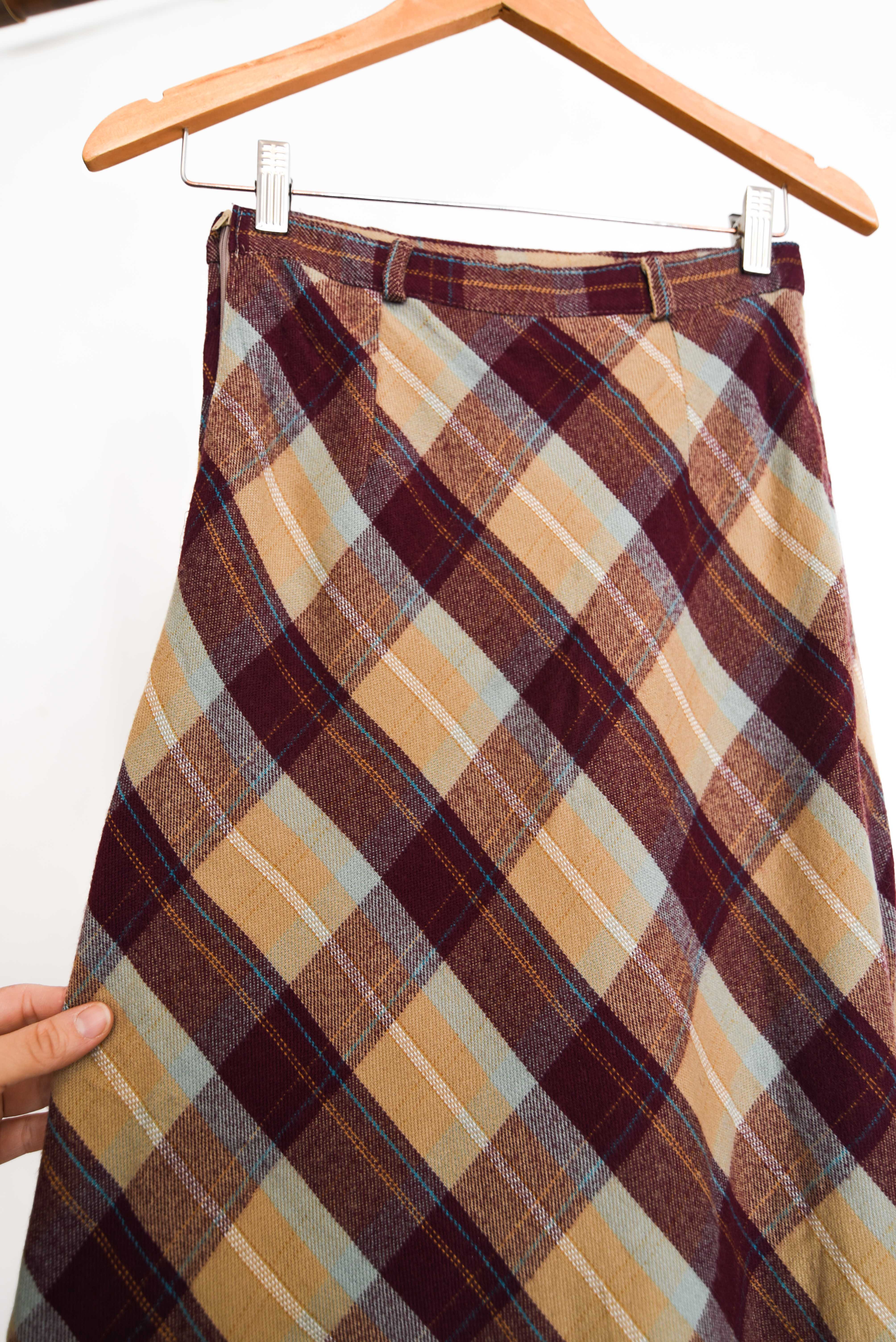Falda Tartán midi lana