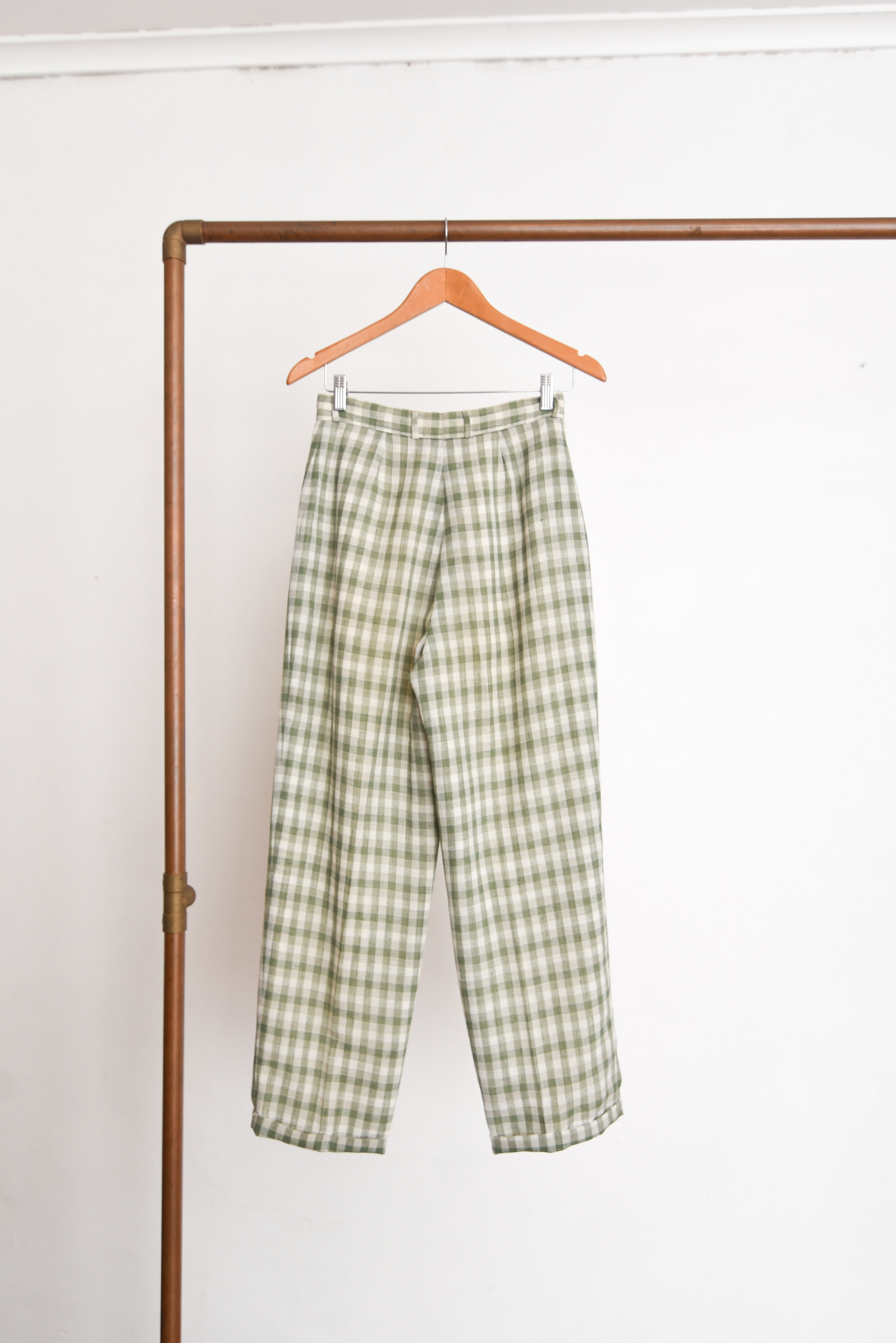 Pantalón vintage gingham tiro alto