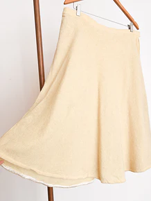 Falda amarillo butter midi 70s