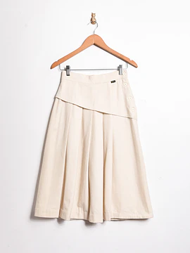 Falda lana marfil tablas vintage