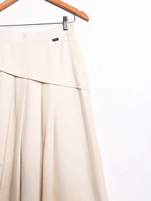Falda lana marfil tablas vintage
