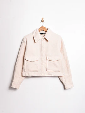 Chaqueta marfil crop