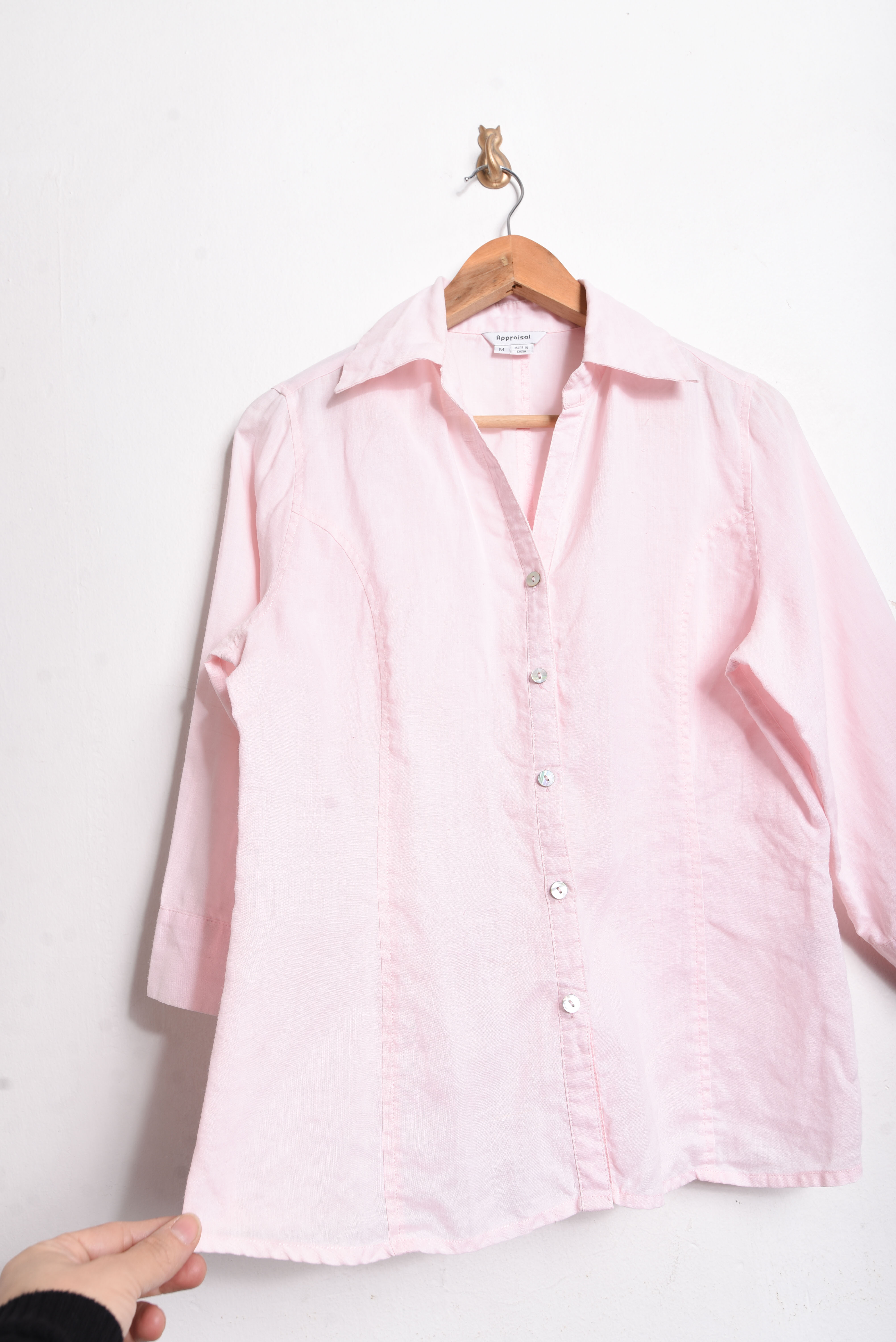 Blusa rosa pastel botones