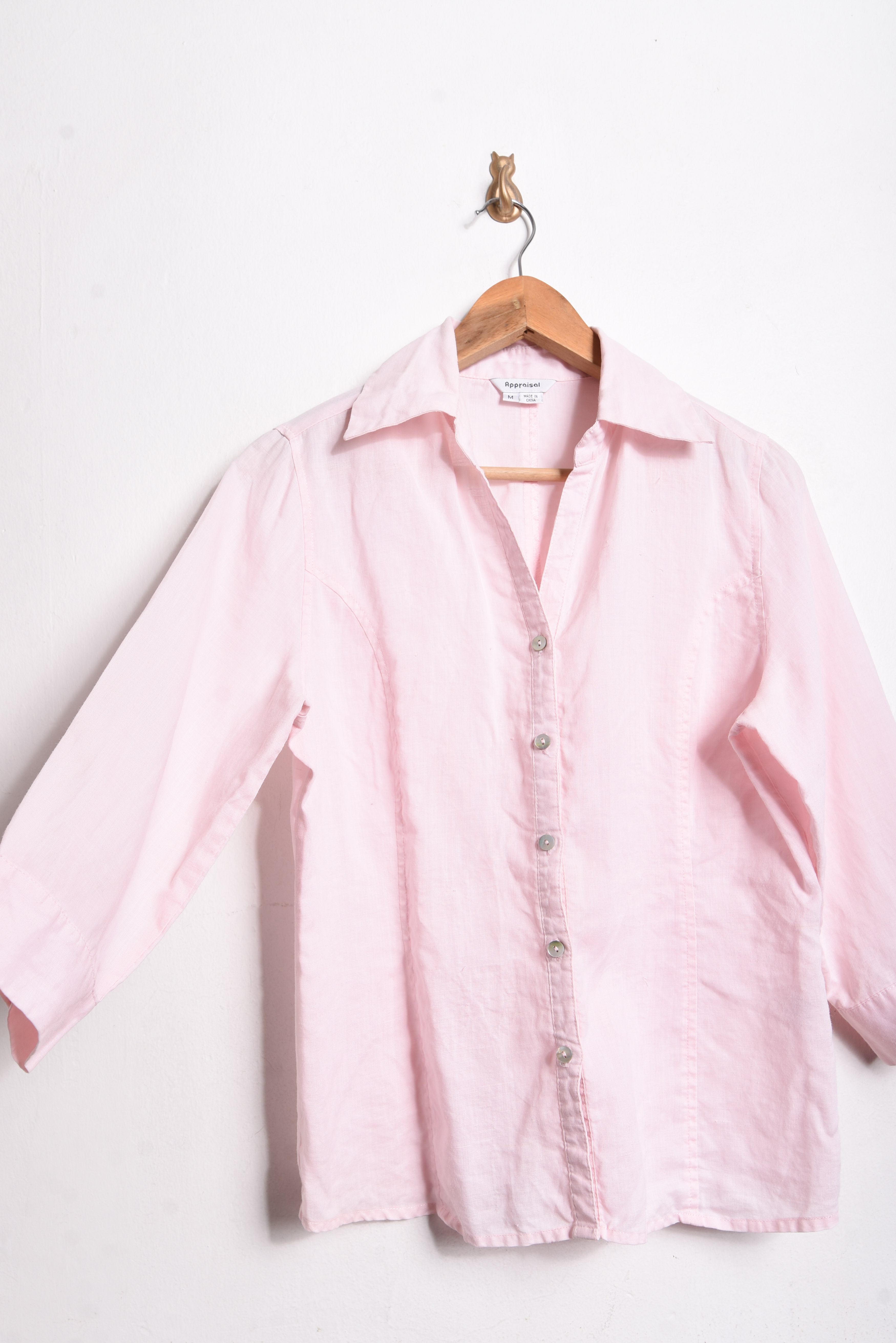 Blusa rosa pastel botones