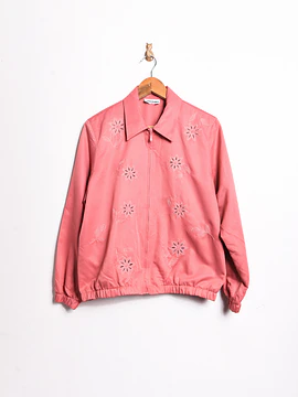 Bomber jacket pink bordada vintage
