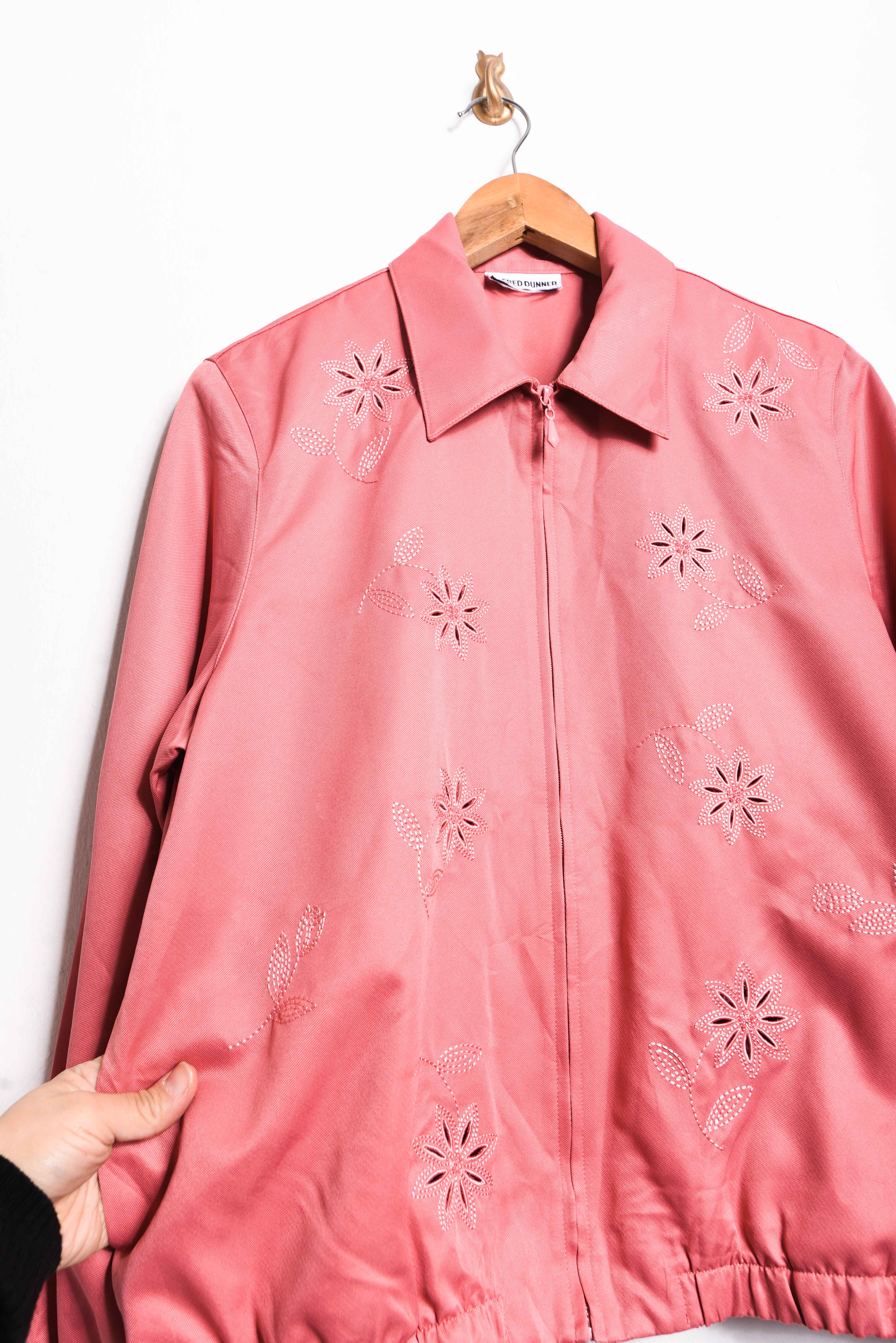 Bomber jacket pink bordada vintage