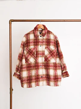 Chaqueta tartán coral