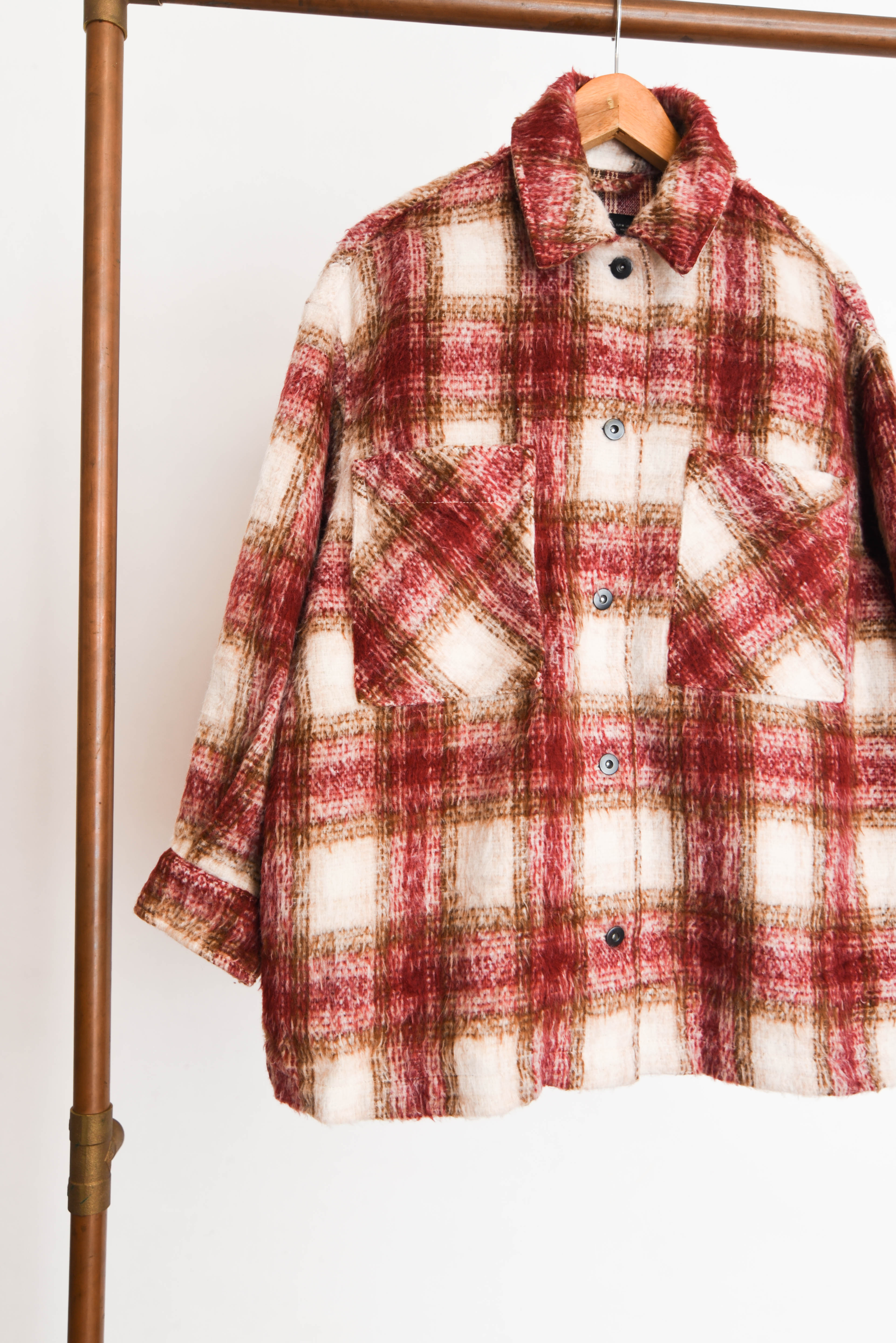 Chaqueta tartán coral