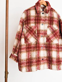 Chaqueta tartán coral