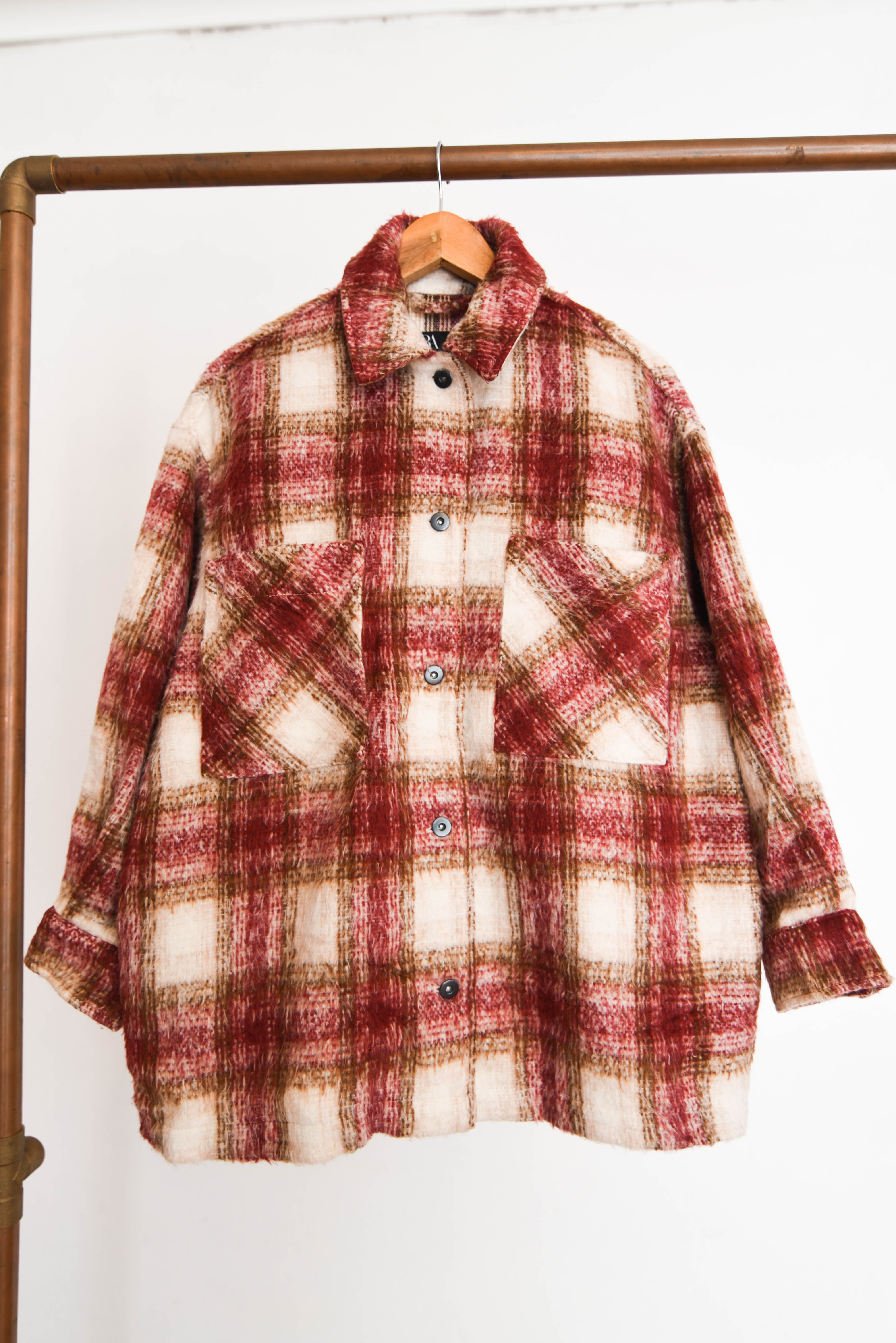 Chaqueta tartán coral