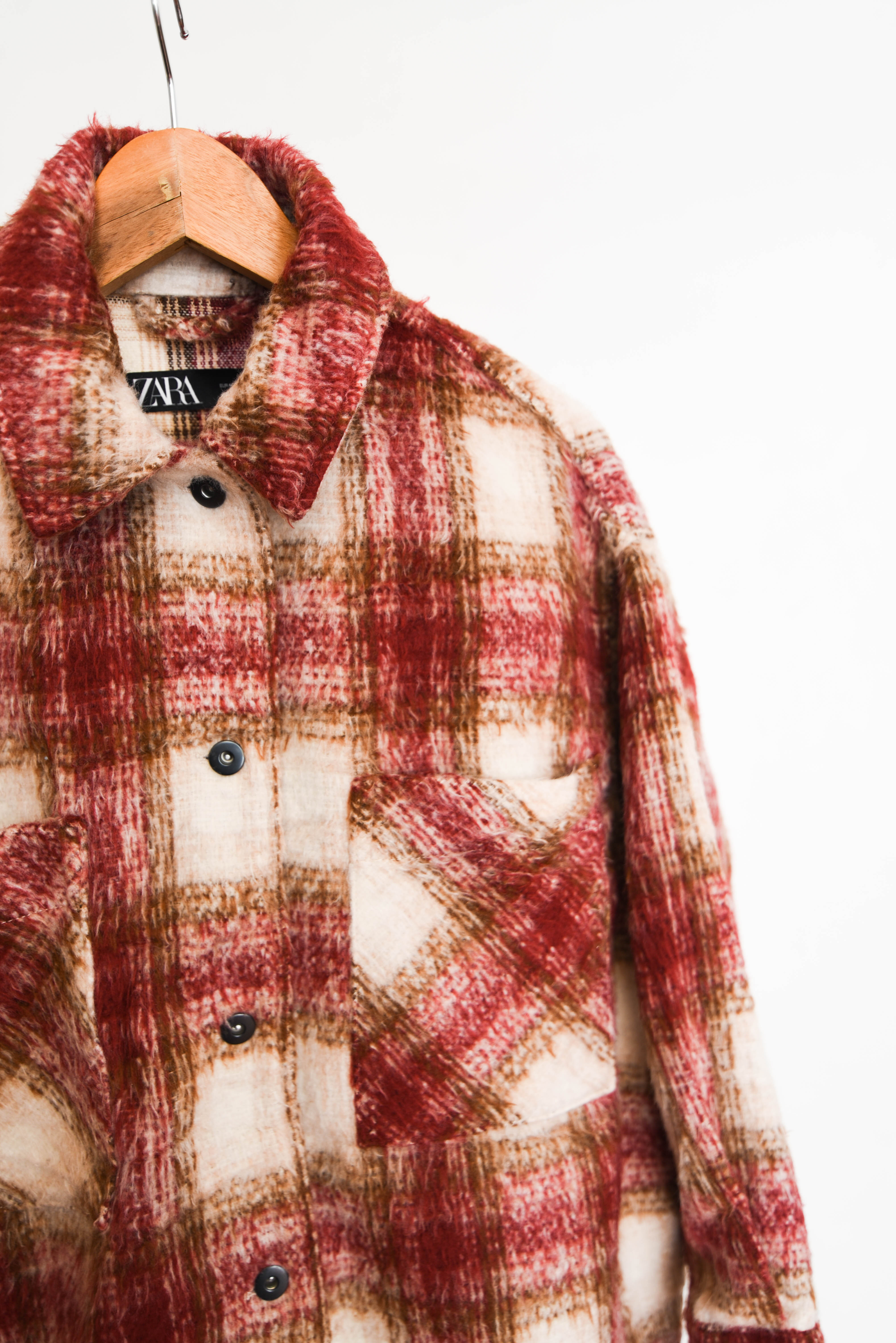 Chaqueta tartán coral