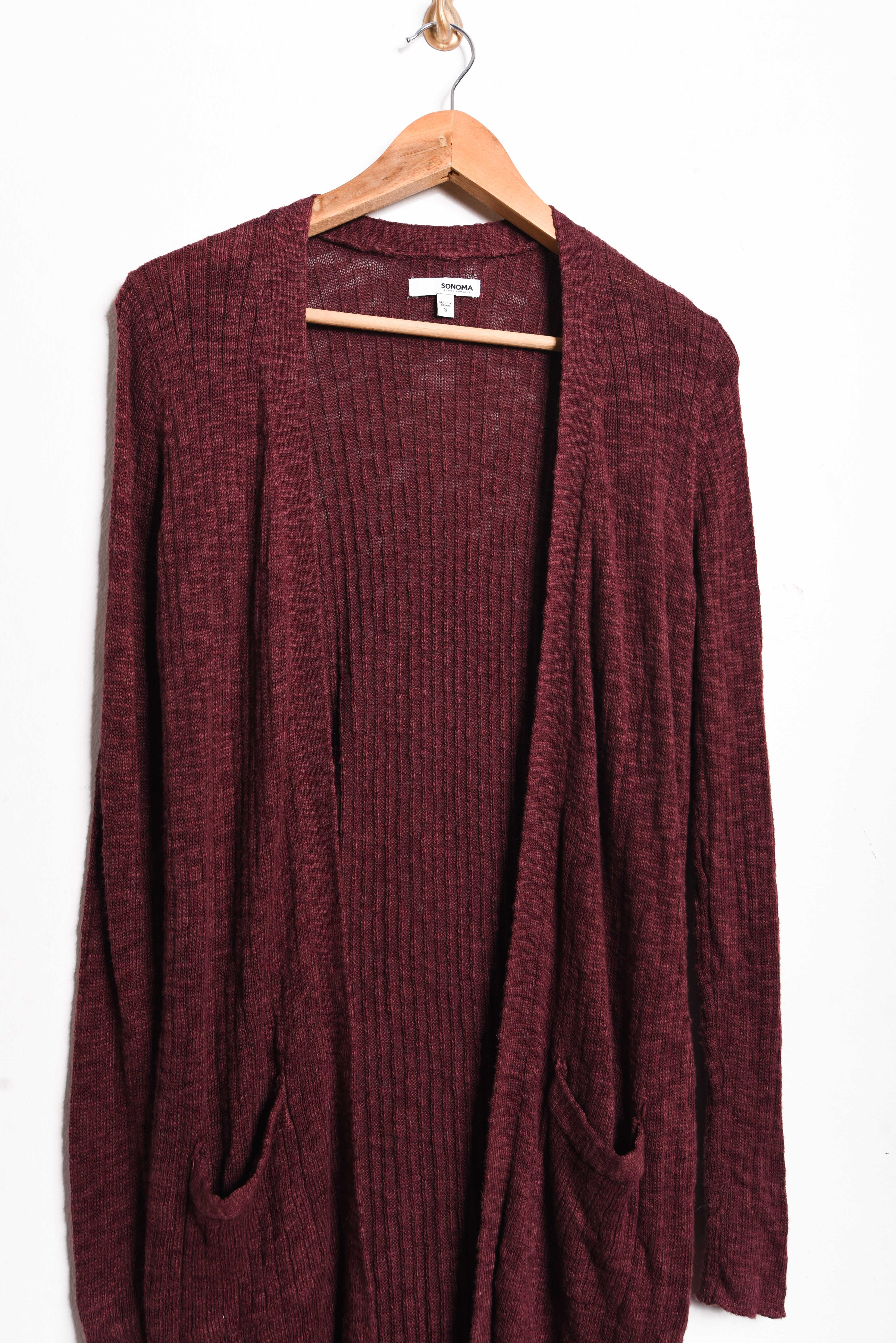 Cardigan tapado burdeo 