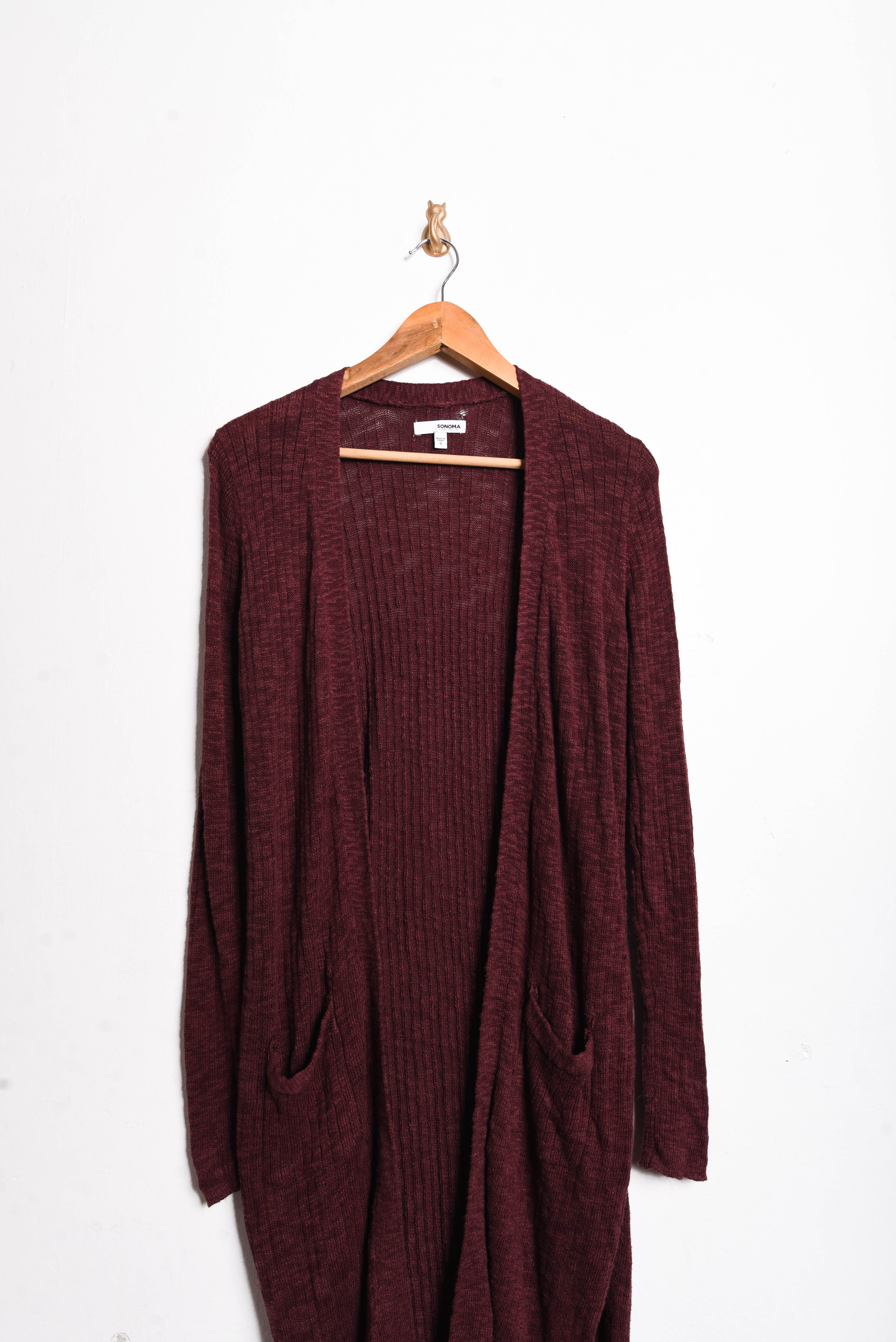 Cardigan tapado burdeo 