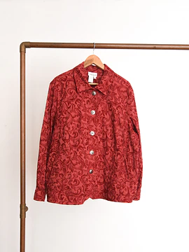 Chaqueta rojo coral brocato vntg