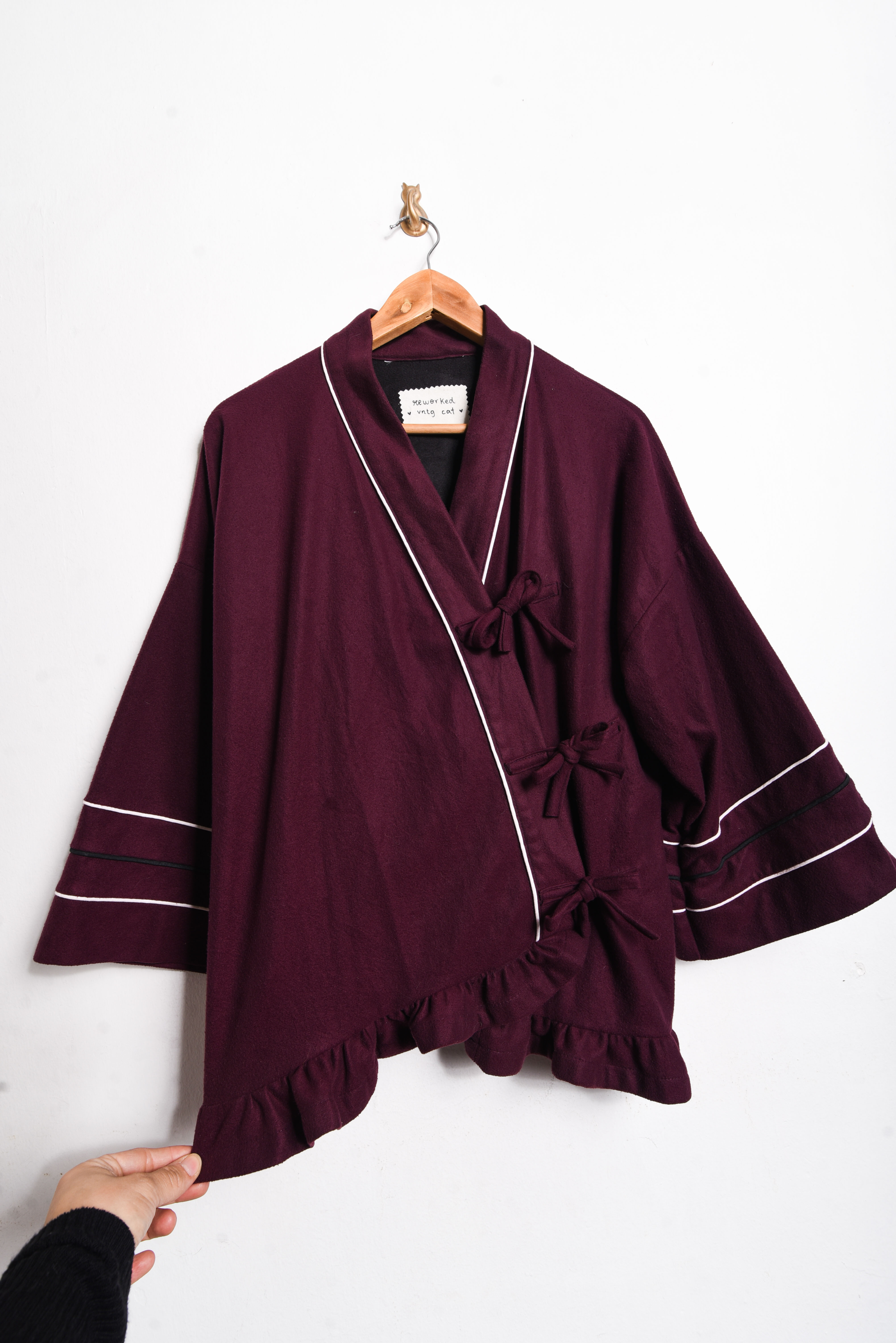 Chaqueta reworked Japandi kimono