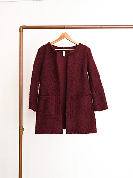 Chaqueta tapado burdeo lana Italy