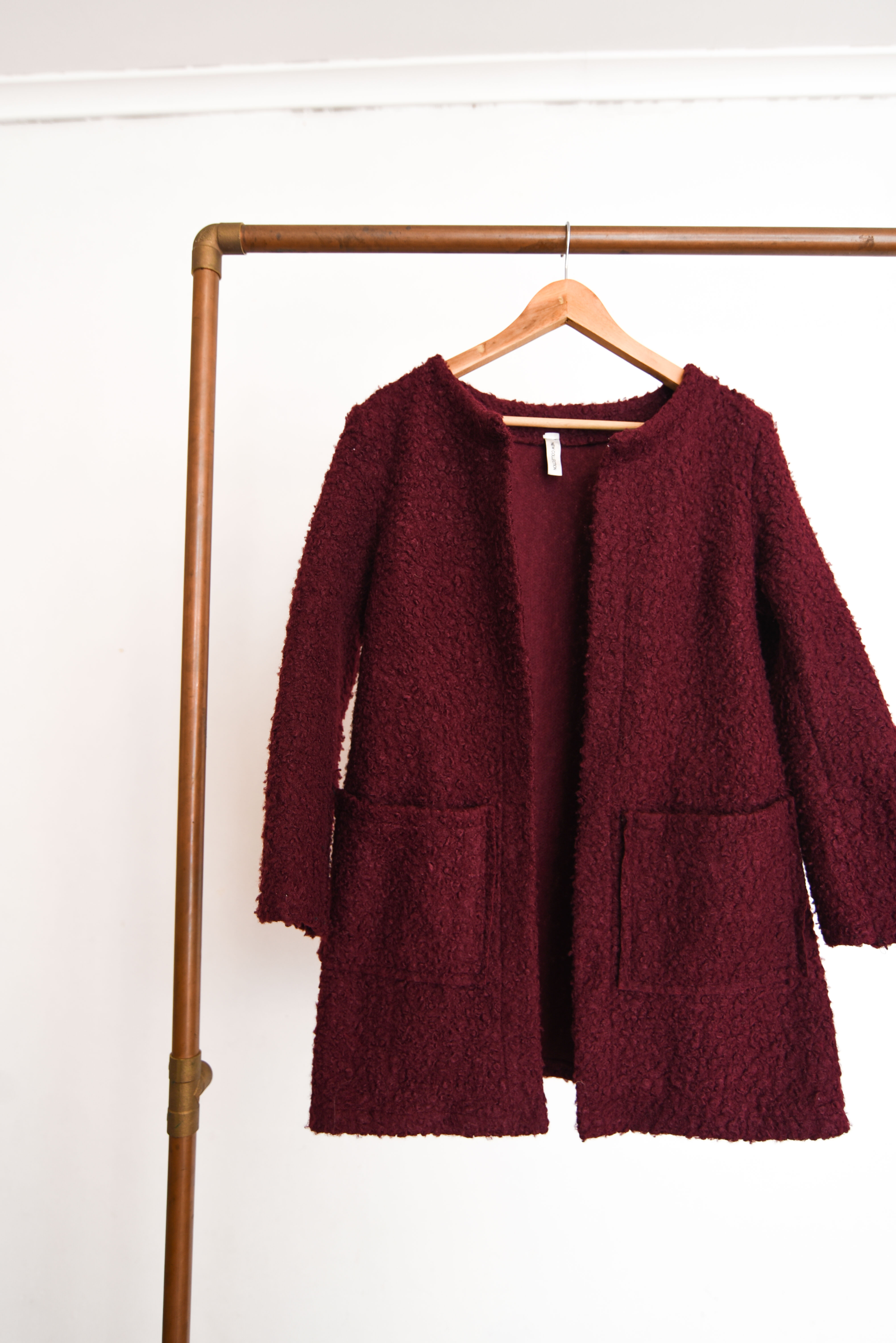 Chaqueta tapado burdeo lana Italy