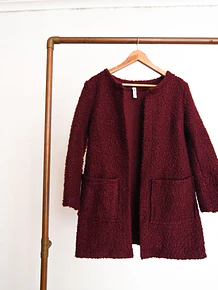 Chaqueta tapado burdeo lana Italy