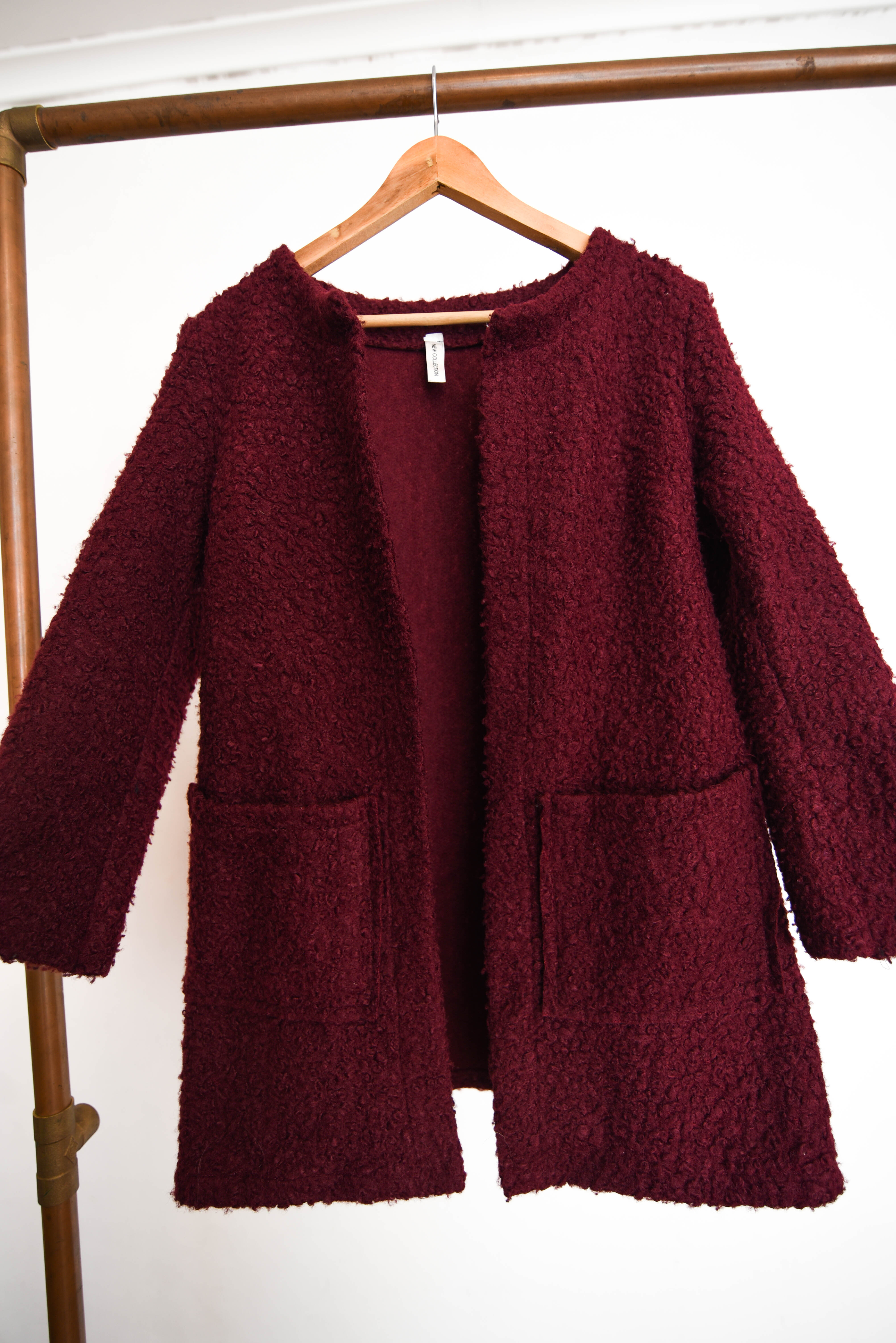 Chaqueta tapado burdeo lana Italy