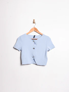 Croptop celeste cut out