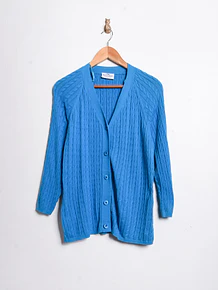 Cardigan azulino trenzado