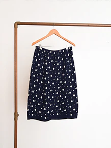 Falda tejida navy dots 1960s