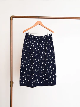 Falda tejida navy dots 1960s