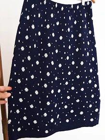 Falda tejida navy dots 1960s
