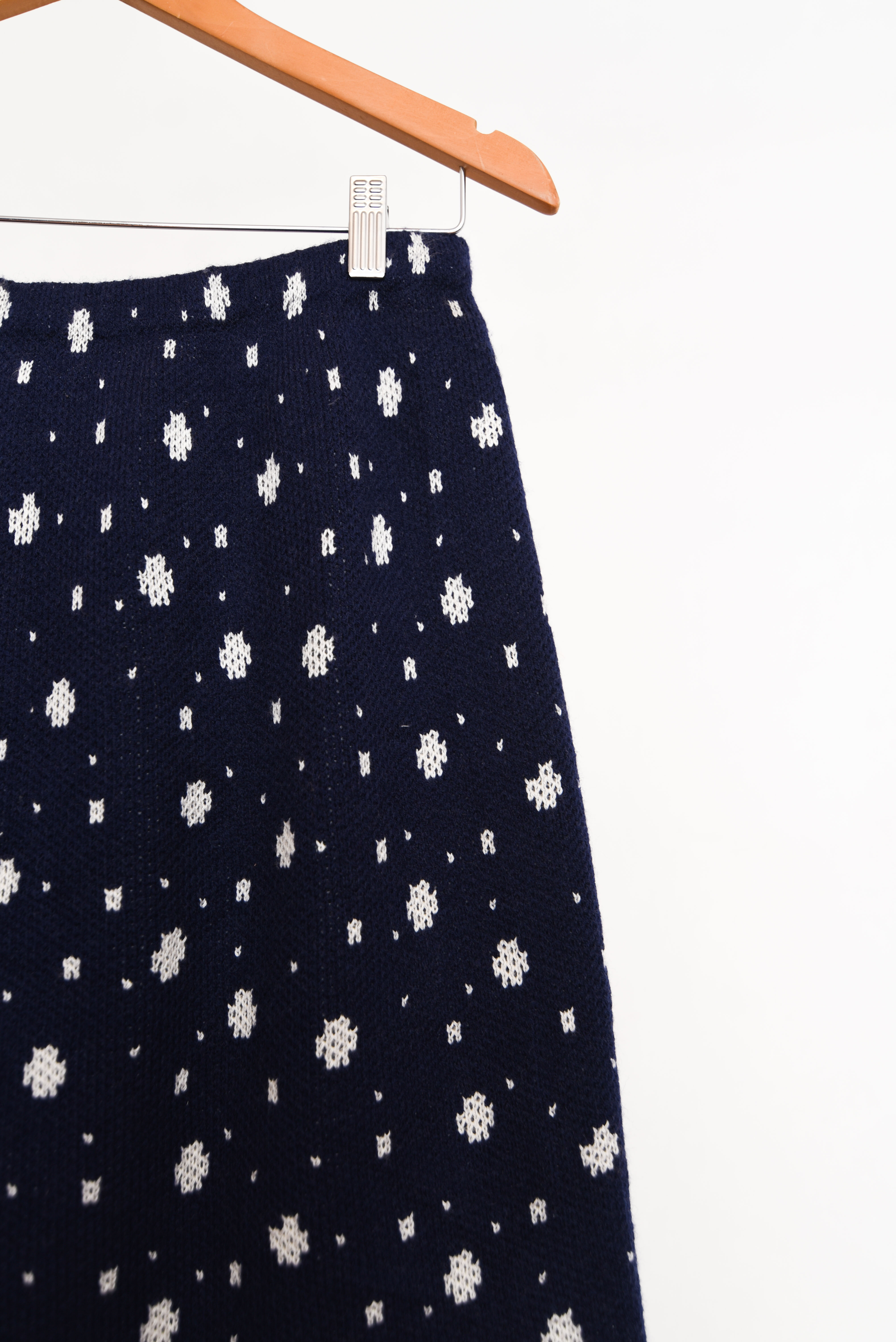 Falda tejida navy dots 1960s