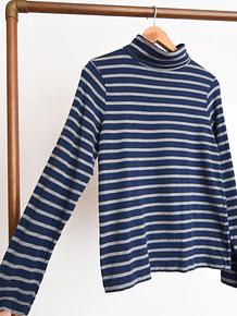 Beatle navy rayado gris