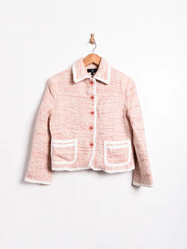 Chaqueta rosa palo tweed lana