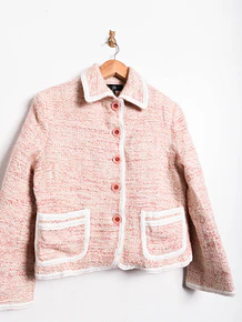 Chaqueta rosa palo tweed lana