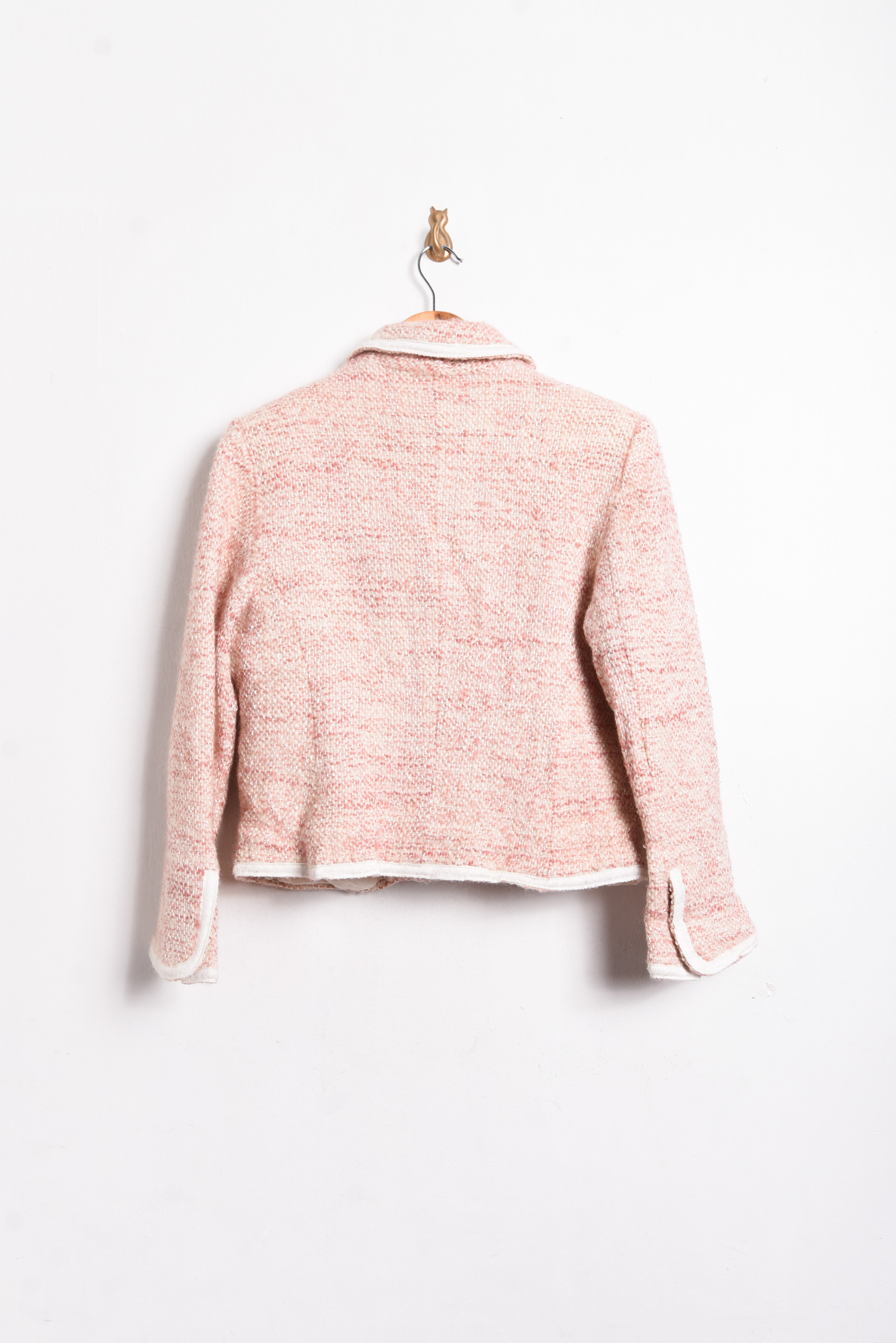 Chaqueta rosa palo tweed lana