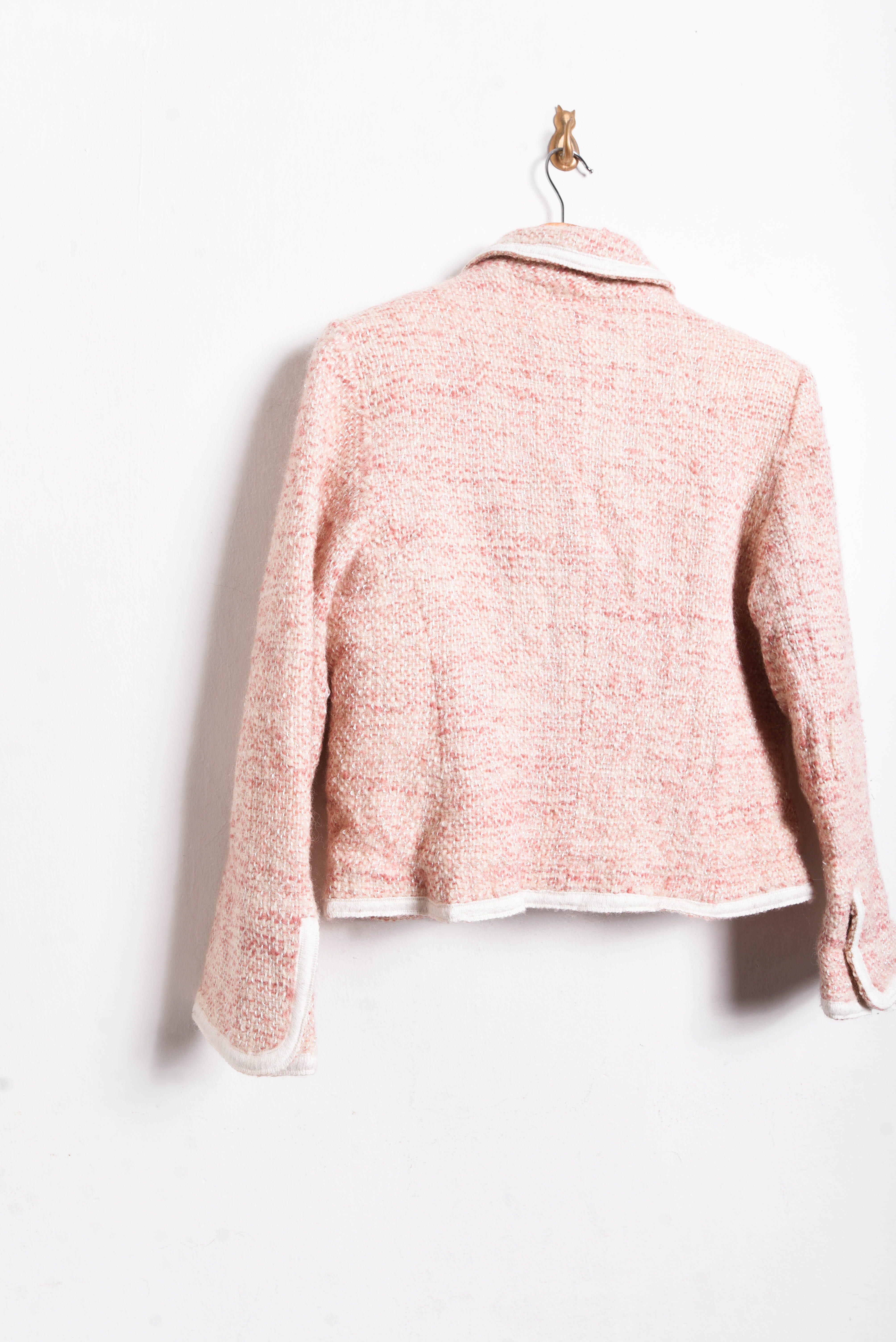 Chaqueta rosa palo tweed lana