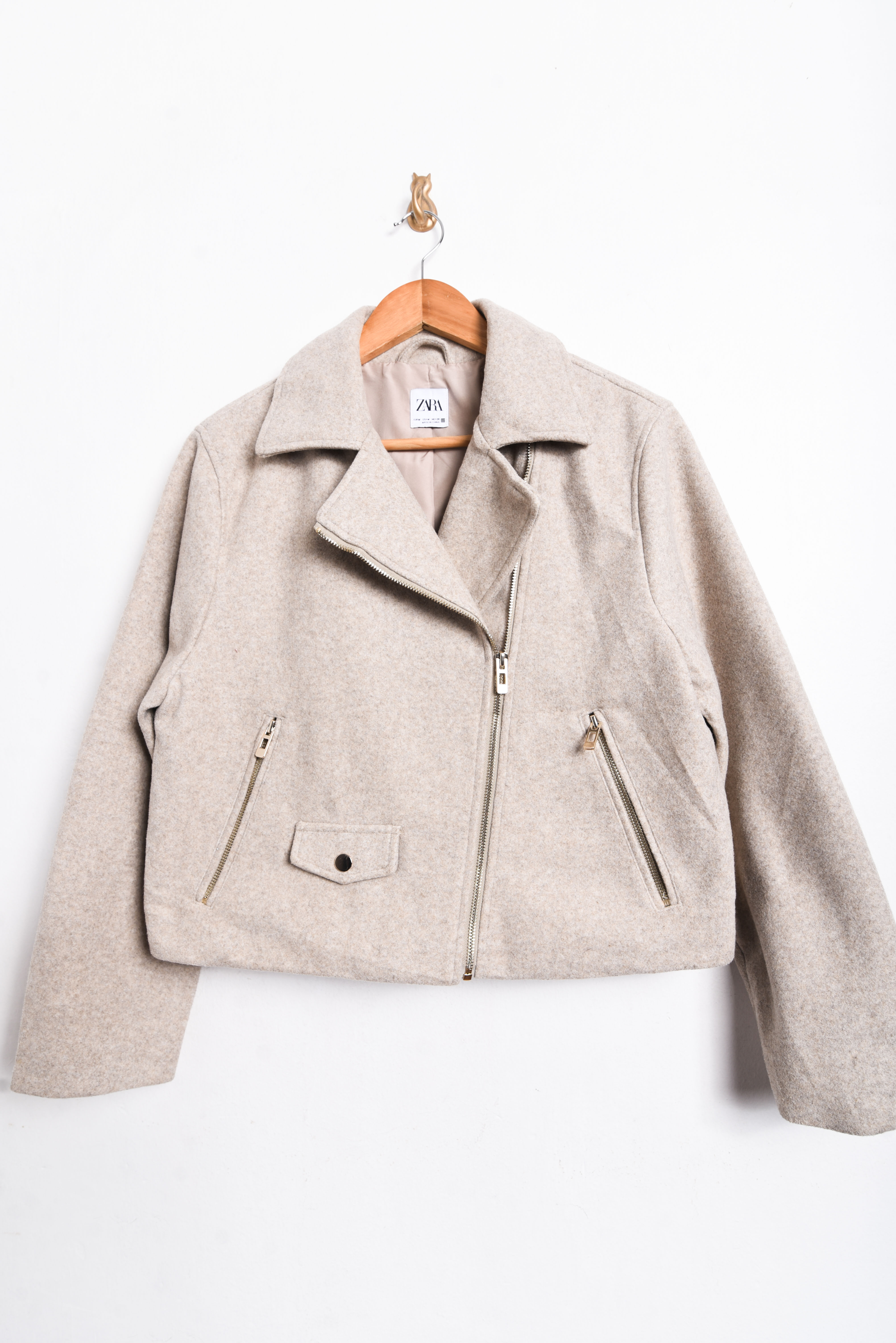 Chaqueta beige biker 