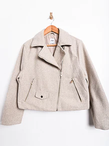 Chaqueta beige biker 
