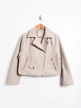 Chaqueta beige biker 
