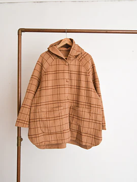 Abrigo camel tartán reversible