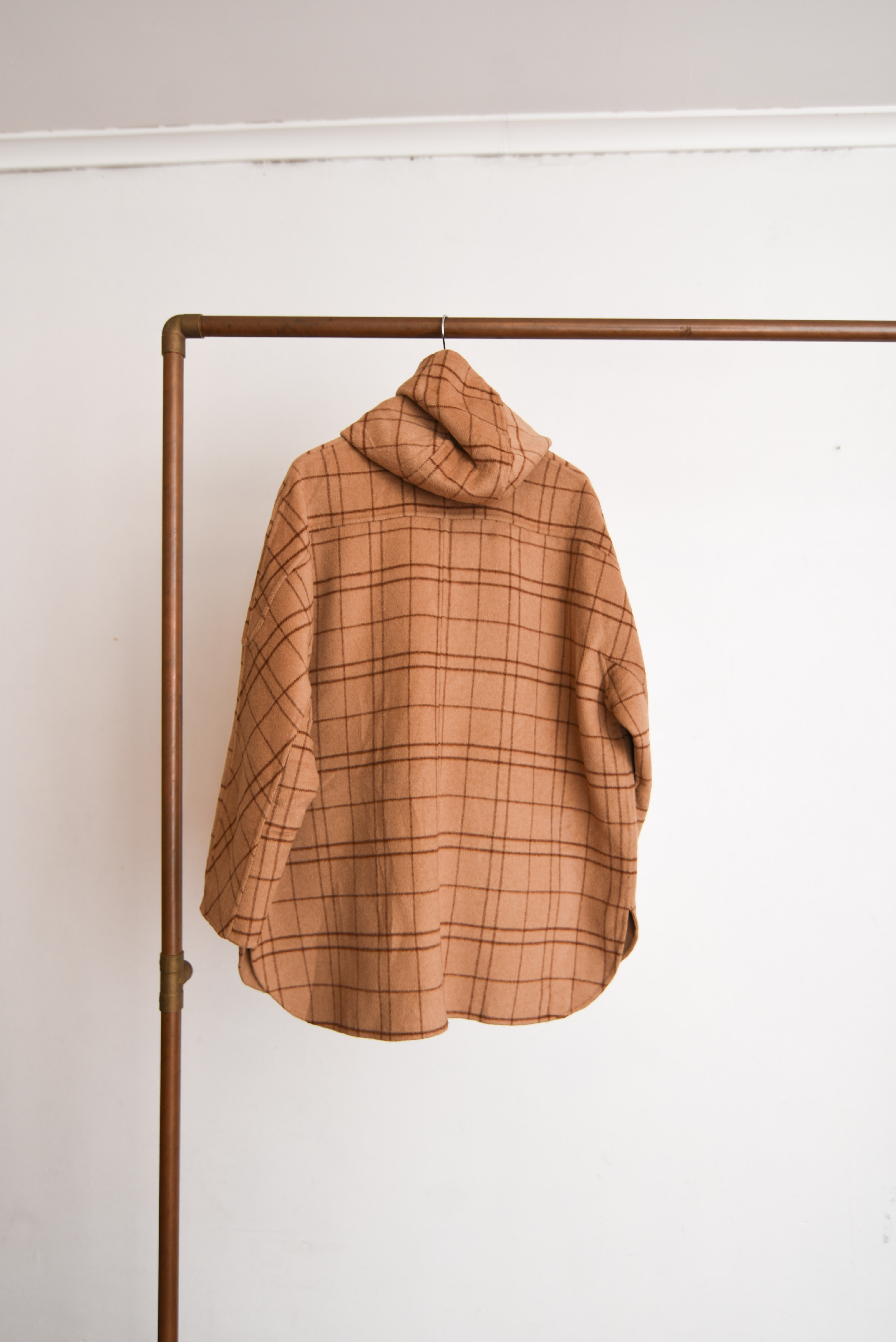 Abrigo camel tartán reversible