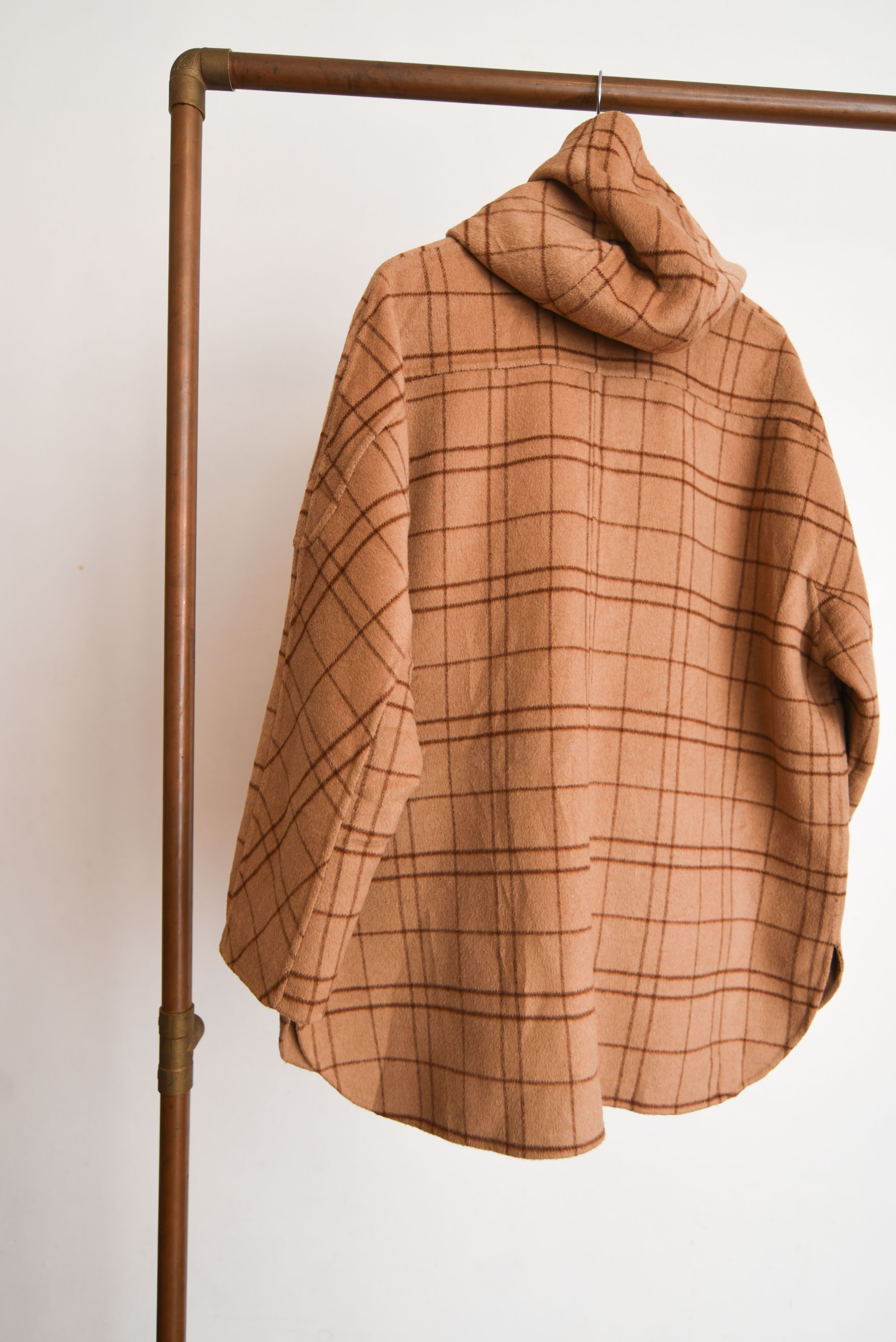 Abrigo camel tartán reversible