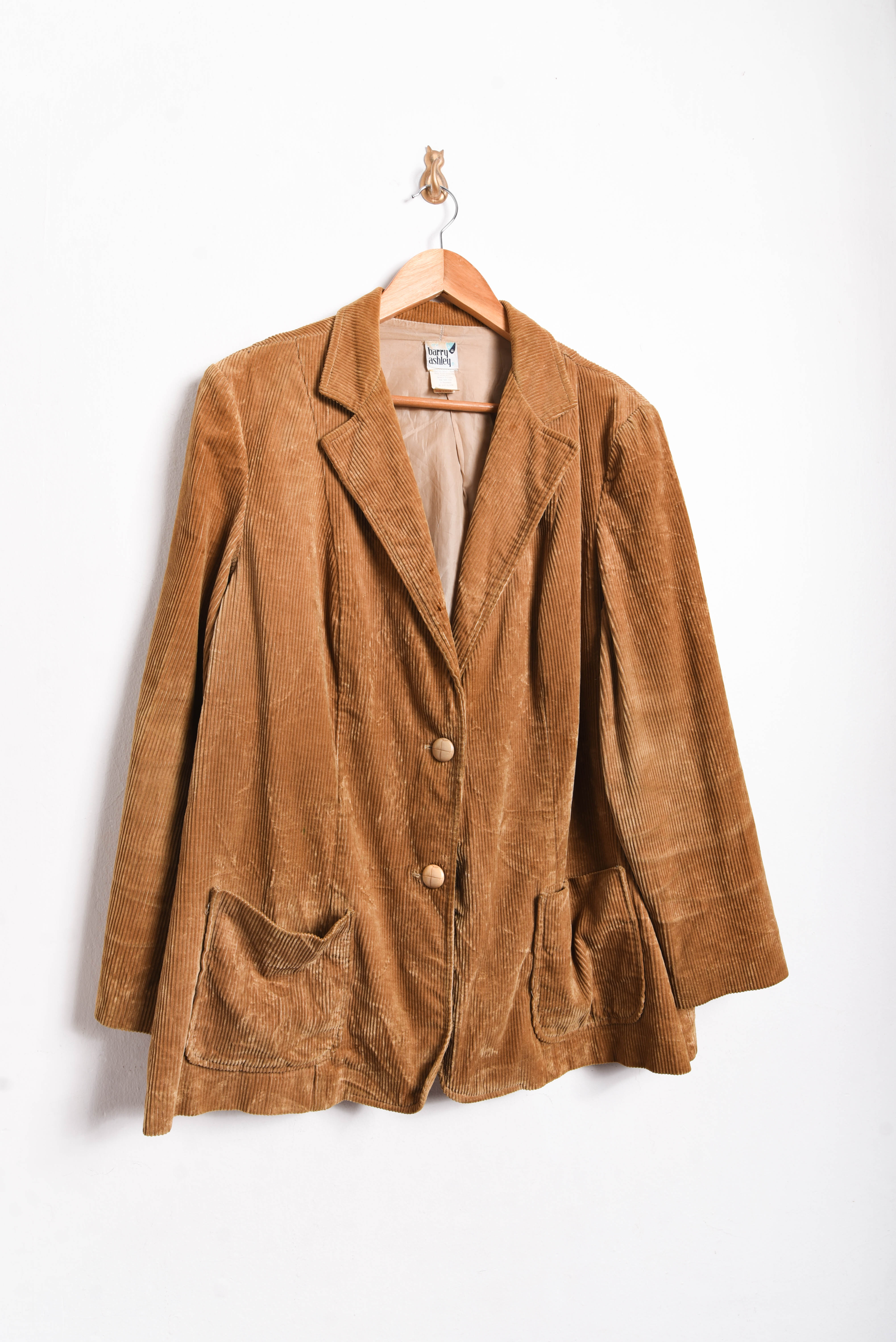 Blazer camel cotelé vintage
