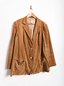 Blazer camel cotelé vintage