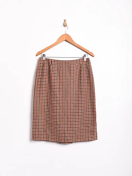 Falda pata de gallo camel