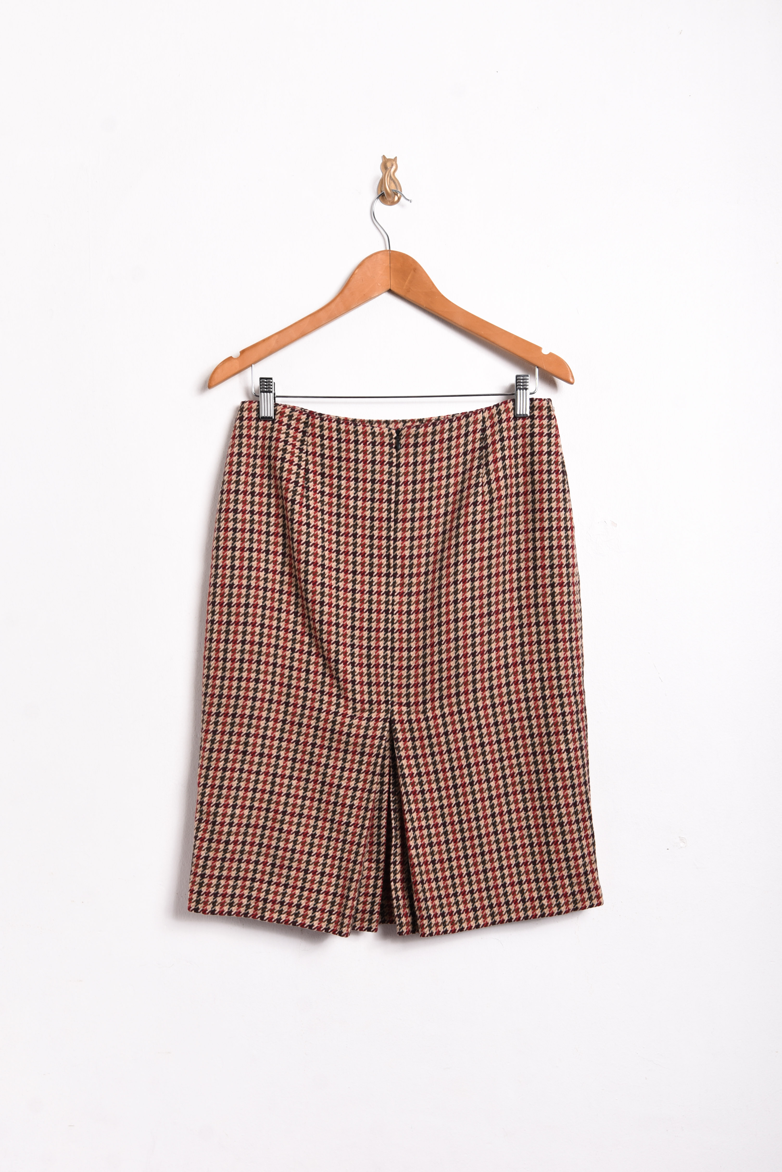 Falda pata de gallo camel