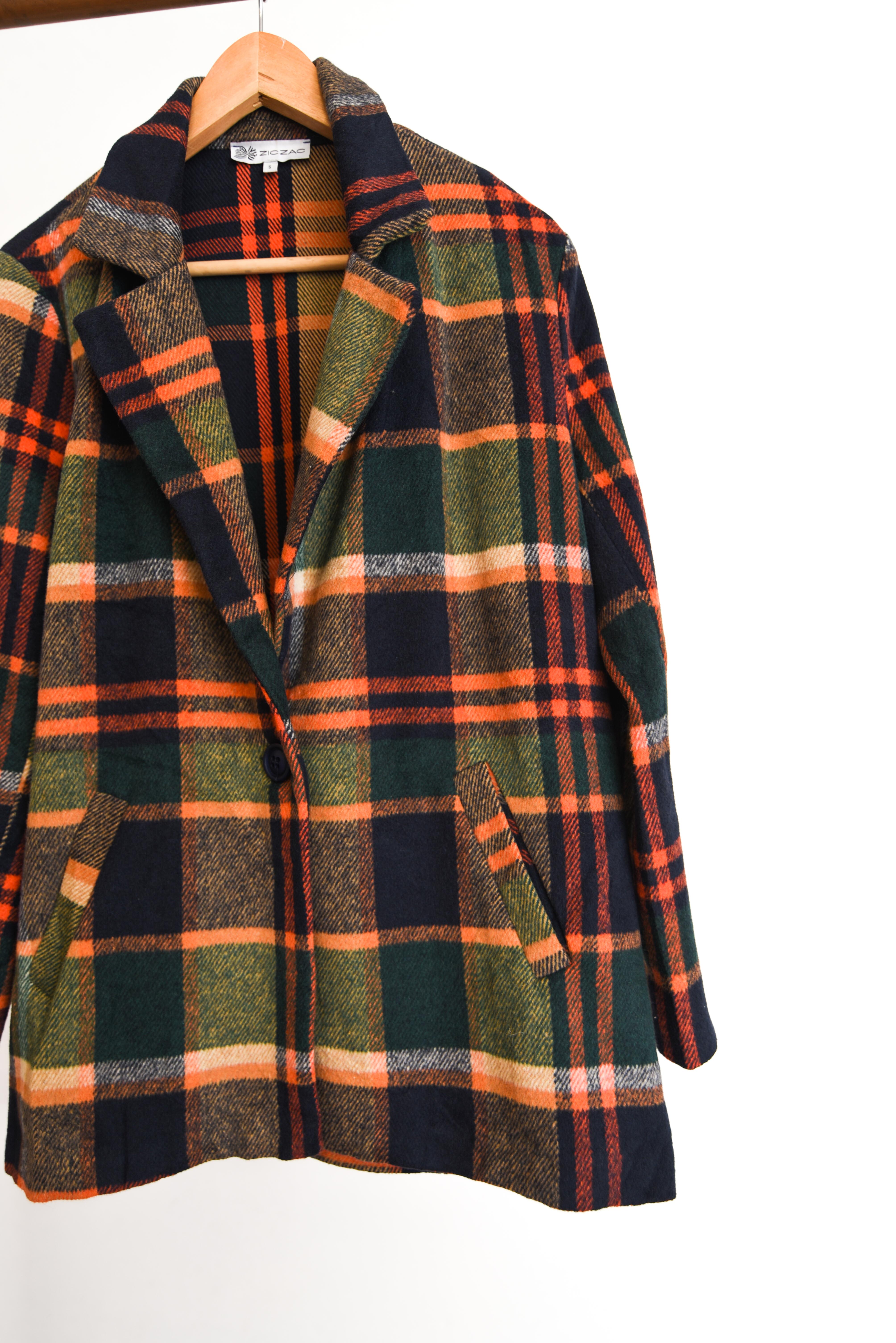 Blazer tartán azul camel