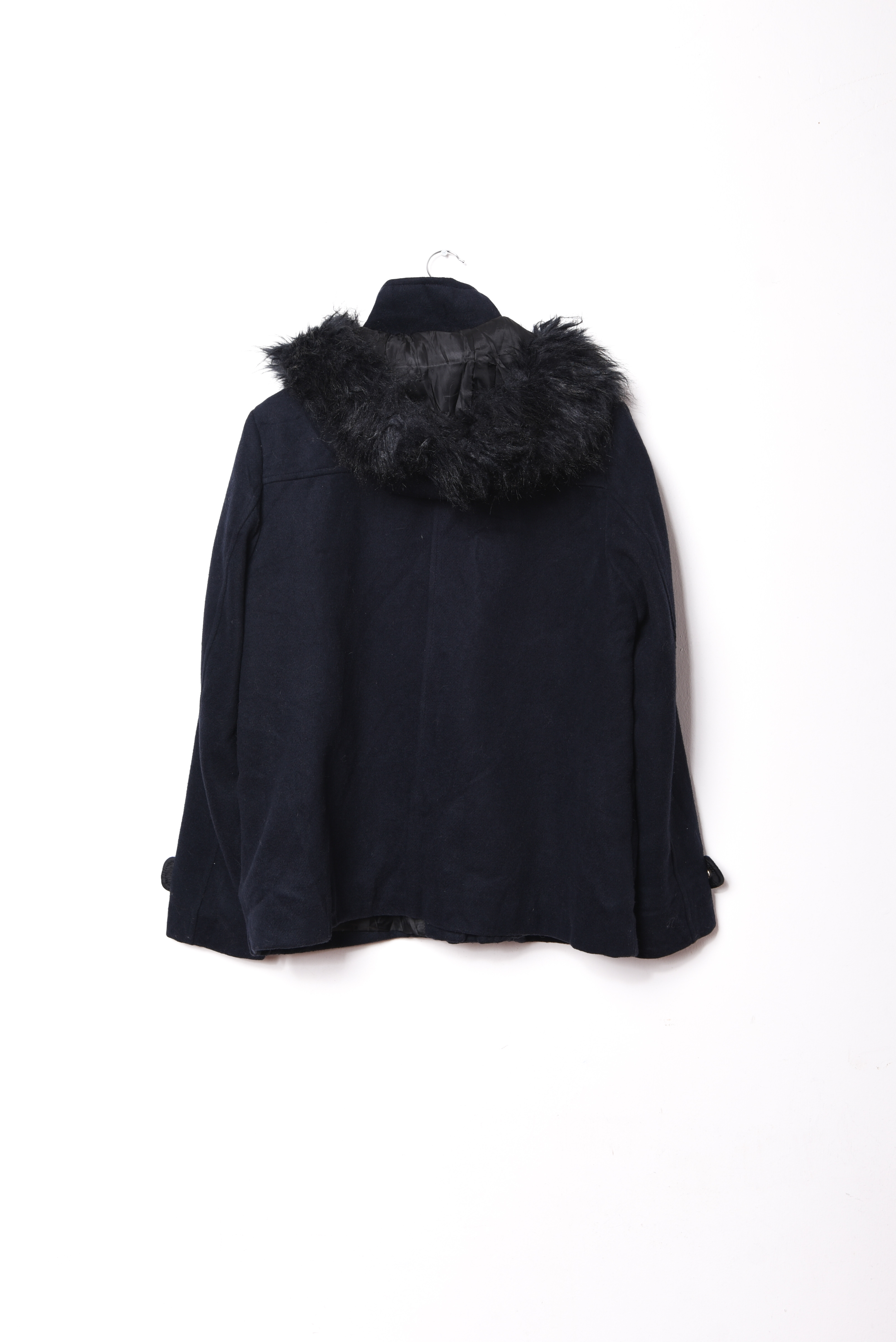 Chaqueta azul navy capucha furry