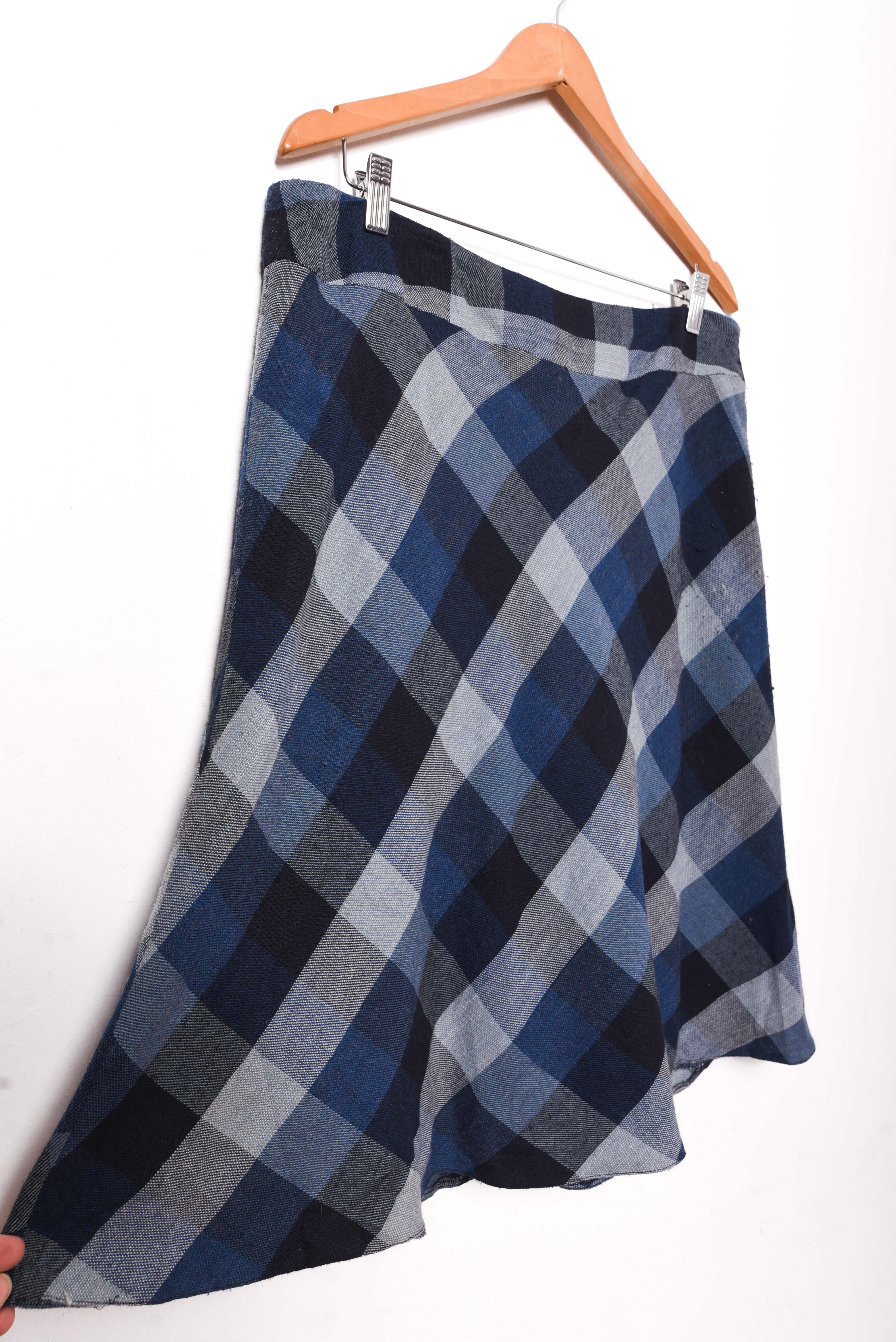 Falda blue vintage cuadros