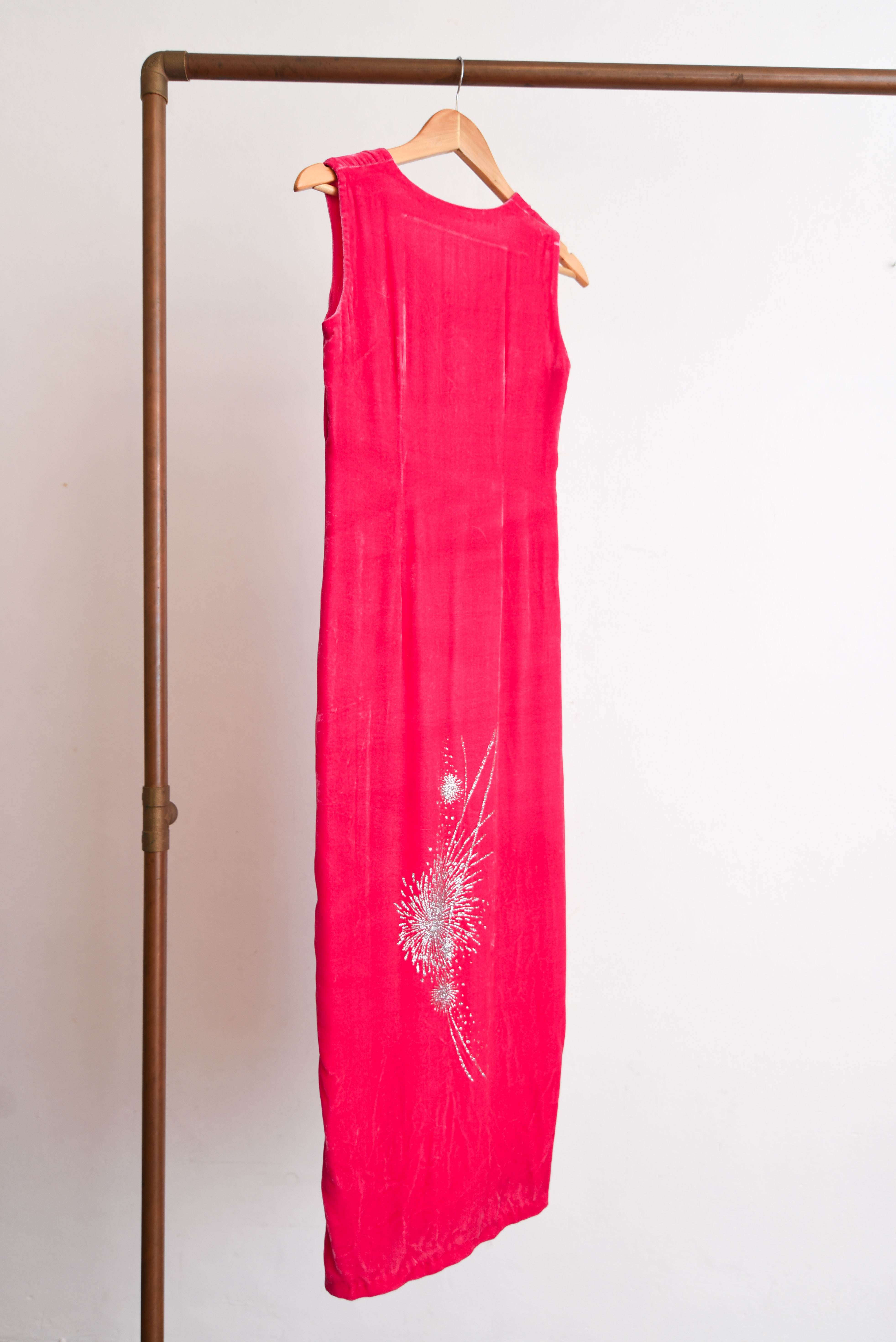 Vestido fucsia vintage 60s